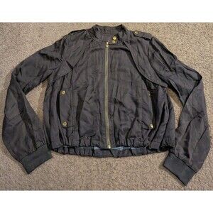 Anthropologie Daughters of Liberation Blue Bomber Jacket Women's Medium